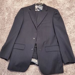 Navy Pinstripe Suit 36R Jacket 30R Pants